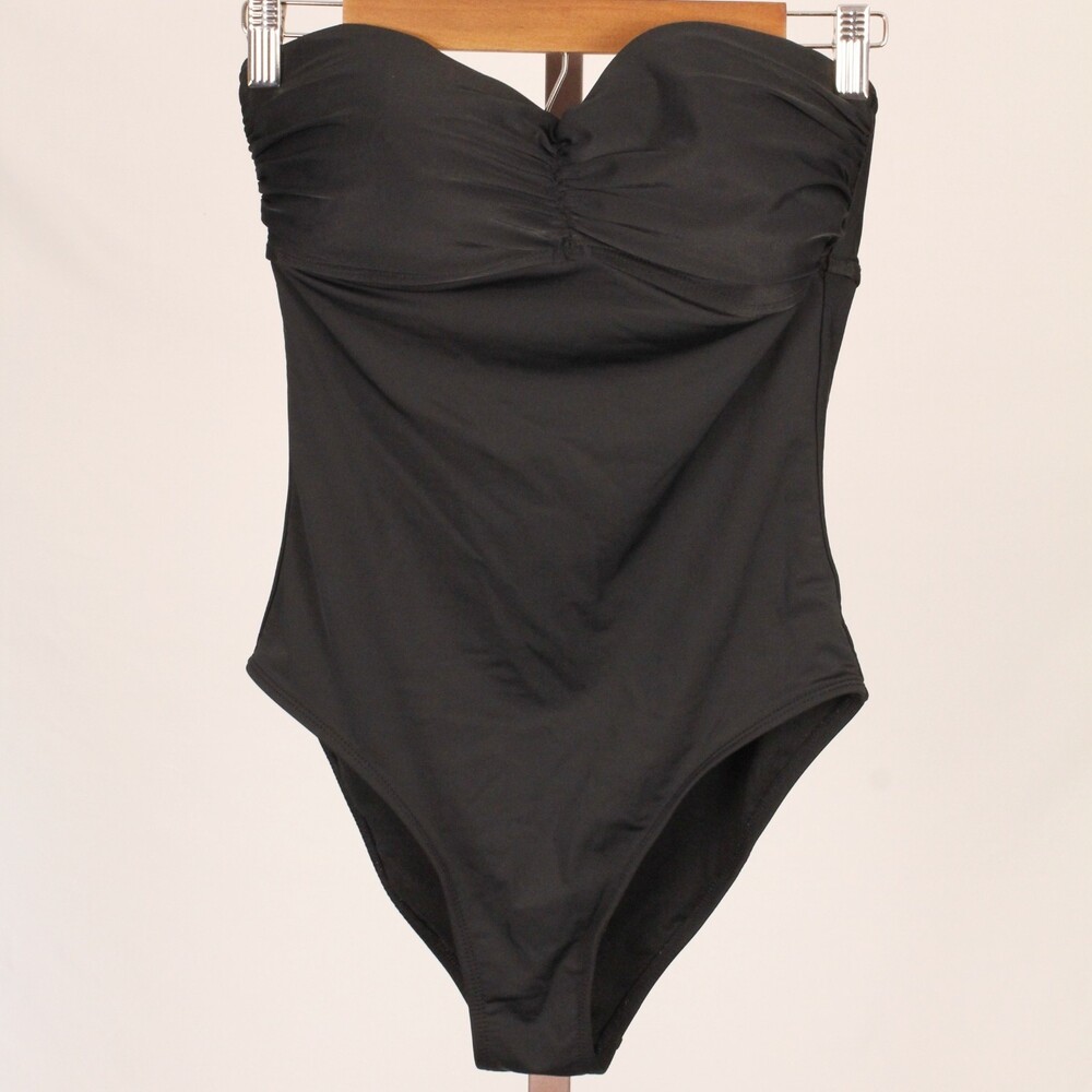 Old Navy Black Cinched Front Strapless Bathing Suit